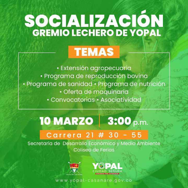 Este jueves 10 de marzo, mesa de trabajo con el gremio lechero