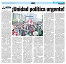 ¡Unidad política urgente!