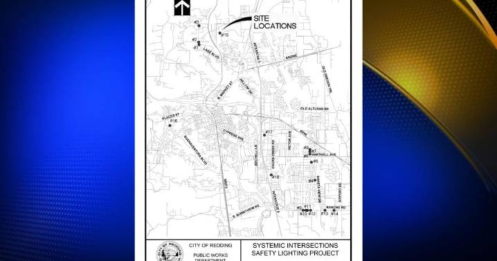 Crews to begin street lighting installation work at 18 different locations around the City of Redding