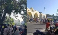 Lathi-charge as protesters attack vehicles in Zubeen death case