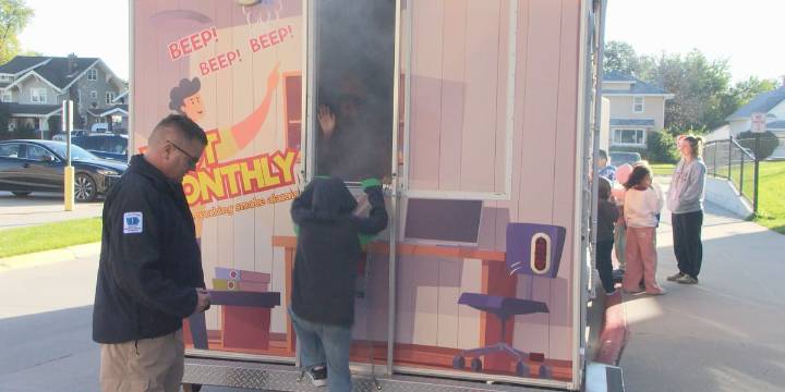 3rd graders get hands-on experience with fire safety during Fire Prevention Week
