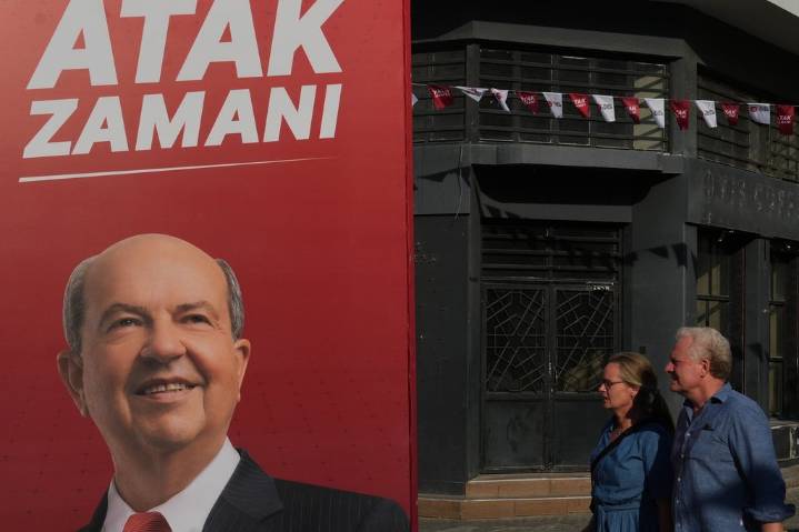 Turkish Cypriots vote in an election seen as a choice on deeper Turkey ties or closer EU relations