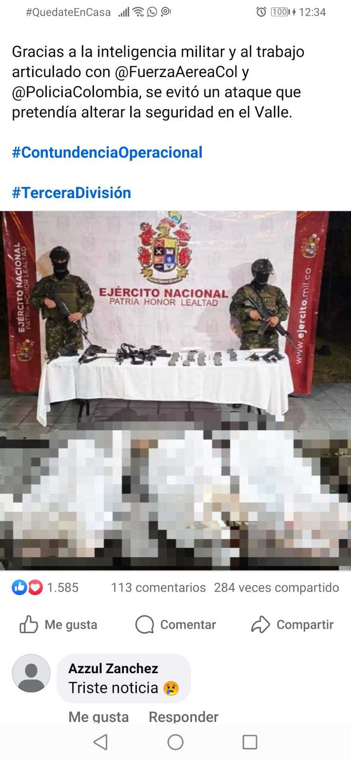 «Golpe al Crimen Organizado: Neutralizados 3 Integrantes del GAO-r 57 Yair Bermúdez en Operación Militar en Valle del Cauca»