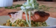 Taste of the Ozarks: Andoori Spiced Salmon with Cous Cous and Tahini Lemon Sauce