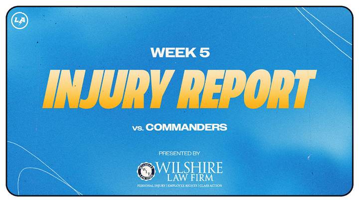 Week 5 Injury Report | Chargers vs. Commanders: Keenan Allen Doesn't Practice, Derwin James & Mekhi Becton Limited