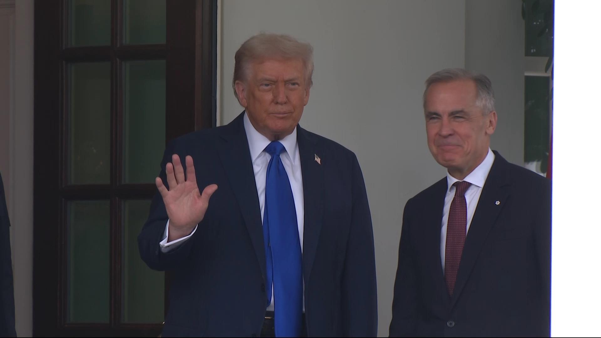 Trump hosts Canadian Prime Minister Carney amid strained relations between the allies