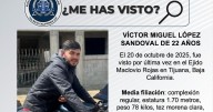Se busca a  Víctor Miguel López Sandoval de 22 años de edad