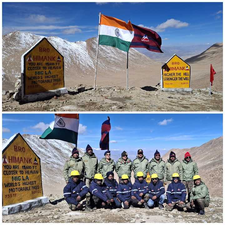 History Remade: BRO Builds World’s Highest Motorable Road at Mig La Pass in Ladakh
