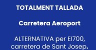 La carretera del aeropuerto de Ibiza, completamente cortada