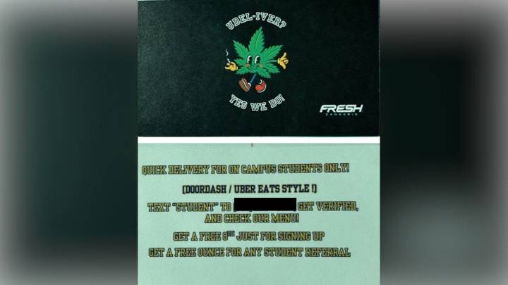 Flyers offering UDel marijuana delivery from imposter dispensary