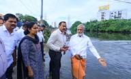 Sekarbabu inspects SWD, road works at Koyambedu market
