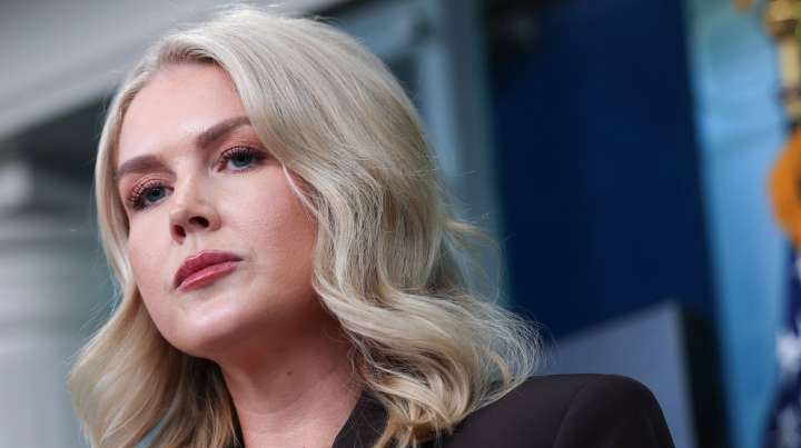 Karoline Leavitt's Latest Frumpy Fashion Fail Looks Ripped From Her Husband's Closet