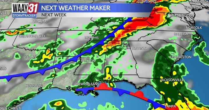 Latest cold front arrives by midweek