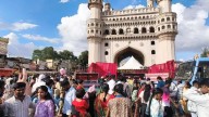 Thousands flock to Bhagyalaxmi temple in Charminar to offer Deepawali prayers