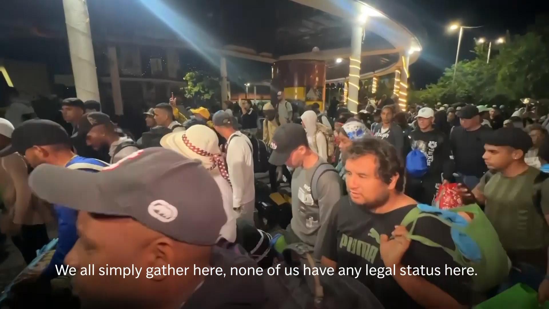 Hundreds of migrants hold protest in southern Mexico in bid to legalize status