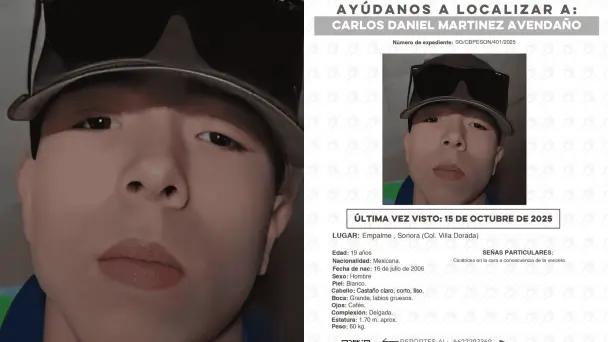 Buscan a Carlos Daniel Martínez Avendaño en Empalme