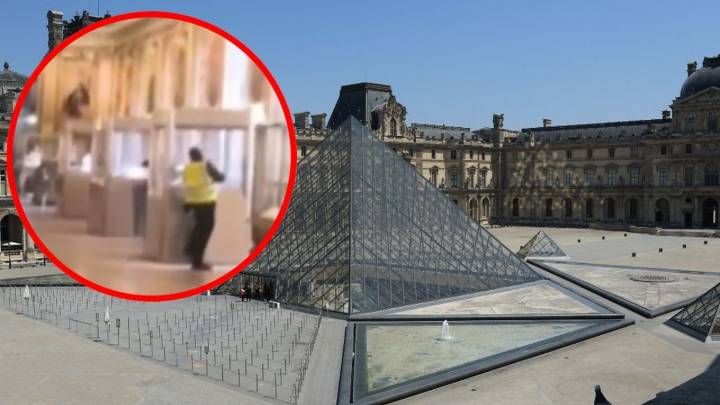 Difunden presunto VIDEO del momento preciso del robo del Museo de Louvre