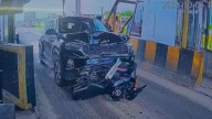 Caught on CCTV: Speeding SUV collides with 3 bikes, drags one on bonnet for 1 Km