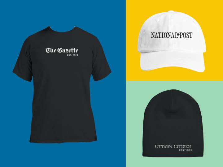 Canoe Store: National Post, Montreal Gazette, Ottawa Citizen merch