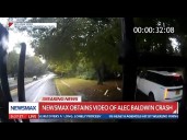 Video shows moment Alec Baldwin crashes car into tree