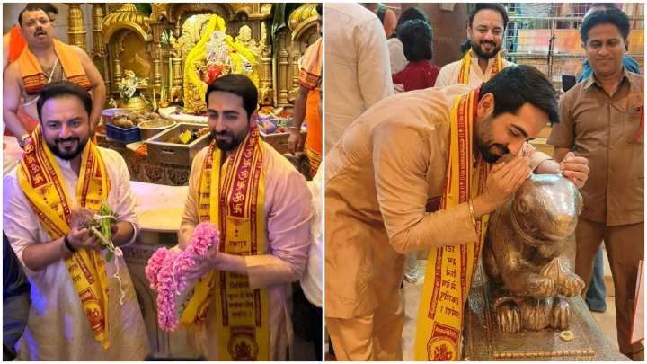 Ayushmann Khurrana offers prayers at Siddhivinayak after Thamma's Diwali success
