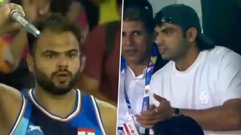 SPORTS Neeraj Chopra Watches From Stands as Sumit Antil Wins Gold Medal in F64 Men’s Javelin Throw at World Para Athletics Championships 2025 With Record 71.37 M Throw (Watch Video)