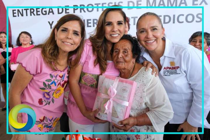 Entrega Mara Lezama prótesis de mama y brasieres a mujeres en Bacalar