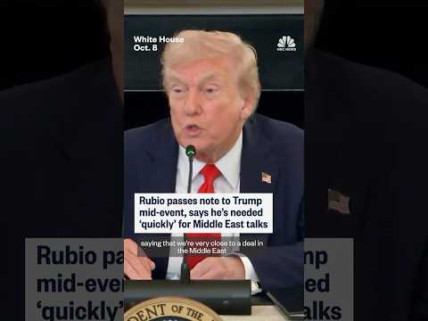 Rubio passes note to Trump mid-event, says he's needed 'quickly' for Middle East talks