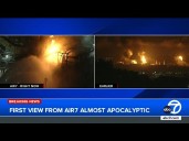 New video from AIR7 shows refinery fire still burning