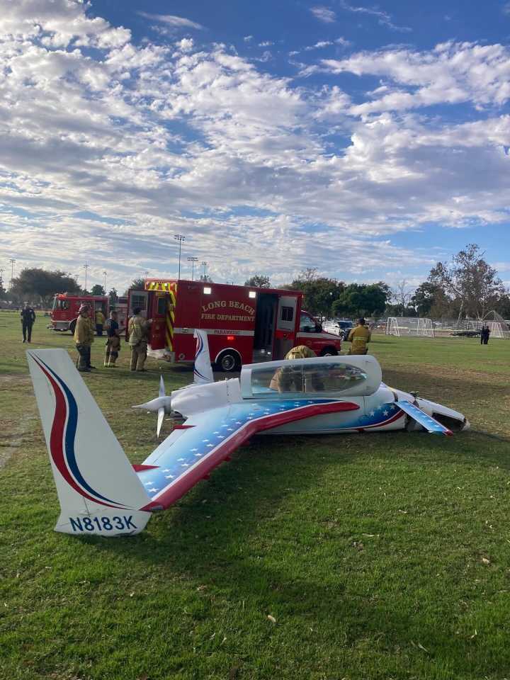 Small plane crashes in California park, injuring pilot and pedestrian, officials say