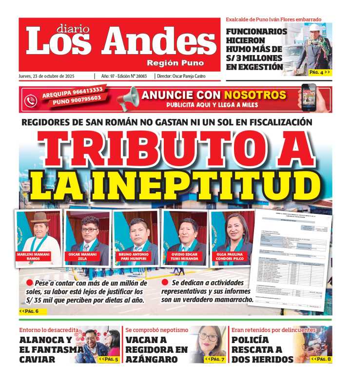 PUNO: Diario Los Andes 23/10/2025