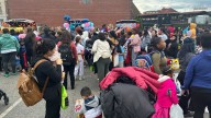 Hundreds trunk or treat and pick up free coats and hats