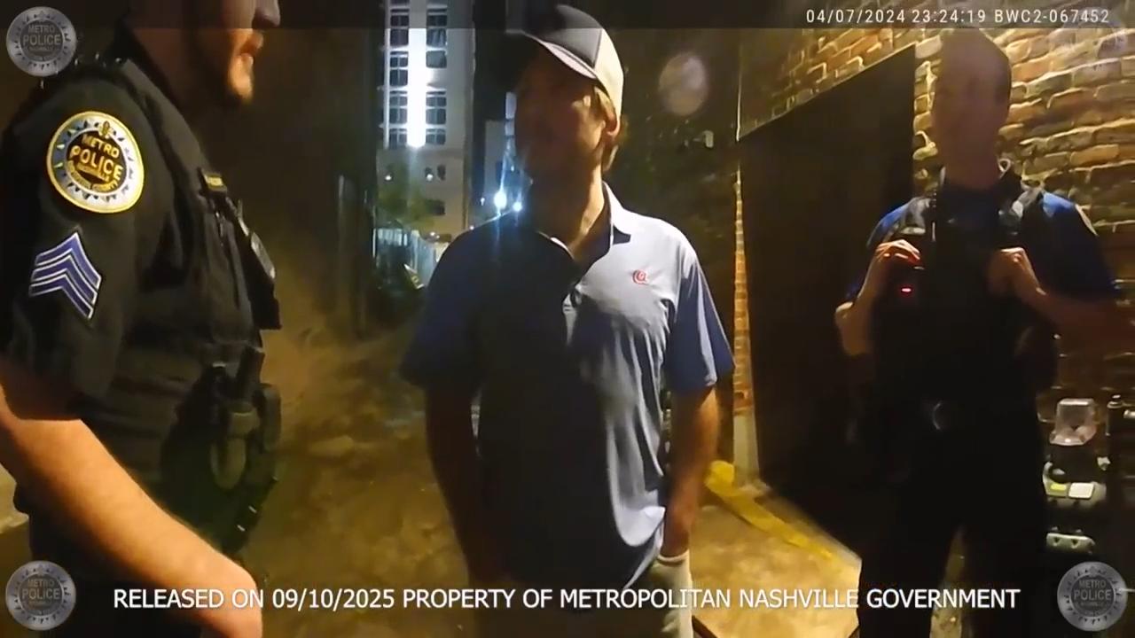 Newly released police footage shows Morgan Wallen's arrest for throwing a chair off a balcony