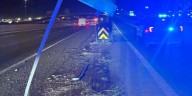 Exit sign taken out by car on I35