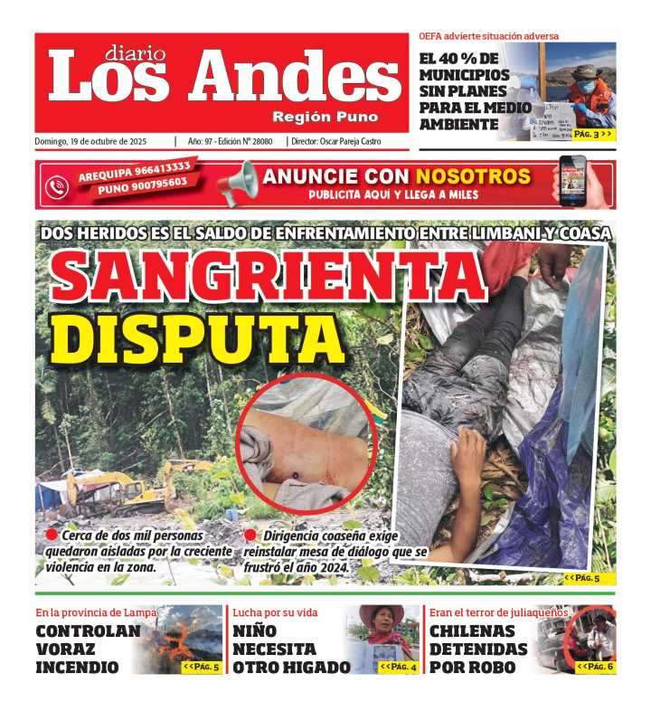 PUNO: Diario Los Andes 19/10/2025
