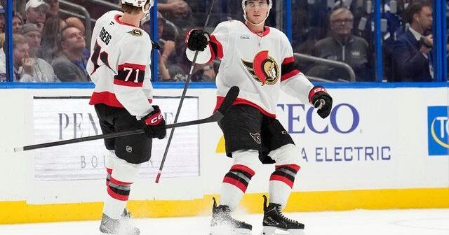 Shane Pinto scores tiebreaking goal late in 3rd and Senators beat Lightning 5