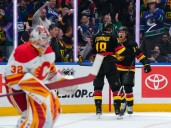 Photos: Canucks defeat Flames 5-1 in home opener at Rogers Arena