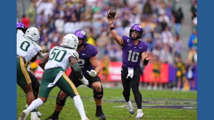 Hoover throws 3 TD passes as TCU beats Baylor 42-36 in game delayed more than 2 hours by lightning