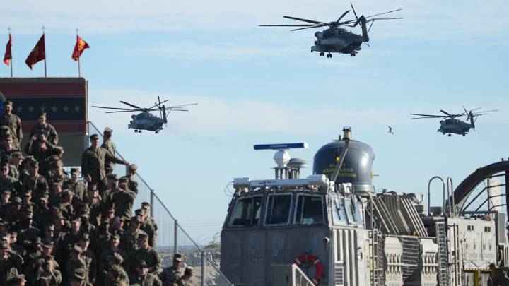 Live-fire blast over I-5 during Marine Corps celebration damages CHP vehicle