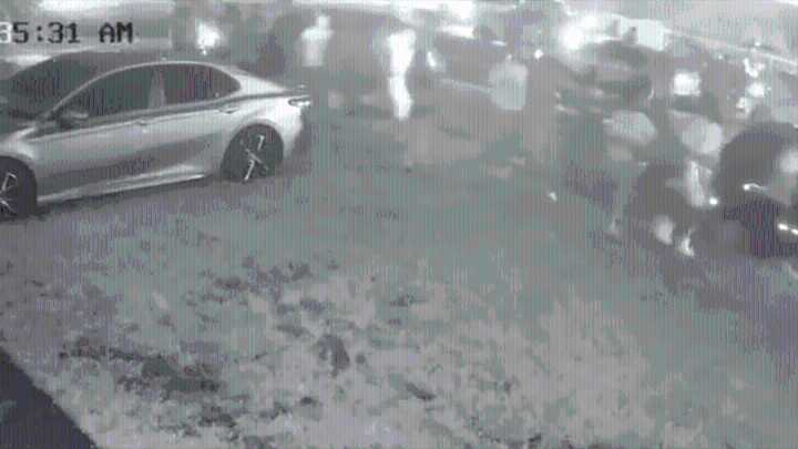 Surveillance video in Westchester shows huge crowd during street takeover