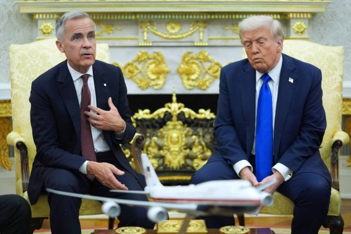 Trump expresses ambivalence toward the future of US-Mexico-Canada trade deal as he meets with Carney