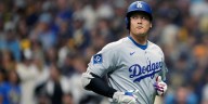 Shohei Ohtani takes batting practice ahead of NLCS Game 3 in Los Angeles