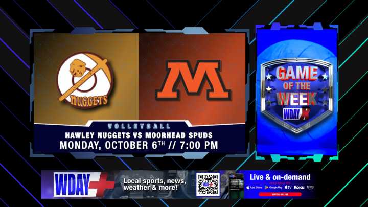 Live at 7 p.m.: Moorhead Spuds vs Hawley Nuggets in high school volleyball
