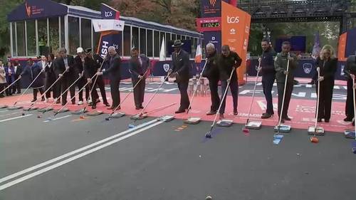 2025 TCS NYC Marathon: Iconic blue line painted in Central Park ahead of race day
