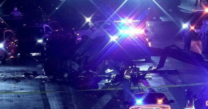 Three injured after helicopter crashes on US freeway