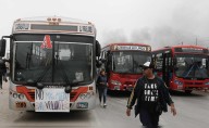 Caravanas de buses de La 50, El Rápido y Nueva América toman las calles contra la extorsión y se dirigen hacia el Centro de Lima