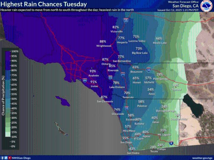 Rain and gusty winds to hit San Diego County this week