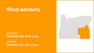 Wind advisory affecting Harney and Malheur counties Saturday