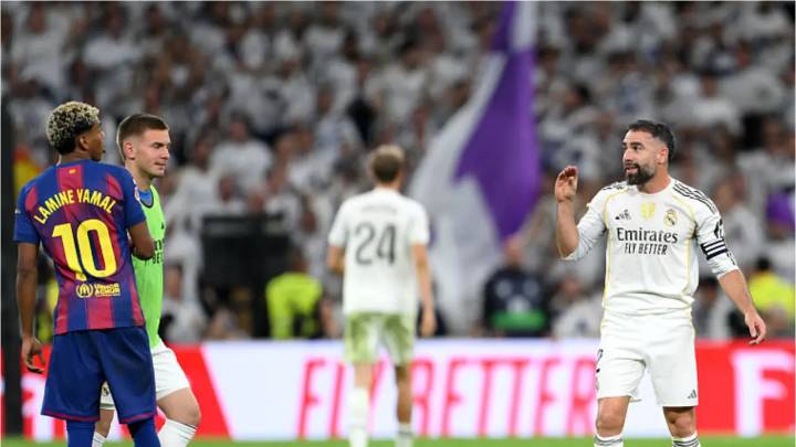 El clásico entre Real Madrid y Barcelona terminó 'caliente': Dani Carvajal 'le cobró' a Lamine Yamal