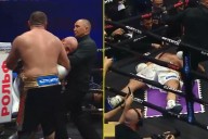 Heavyweight boxer ends 11-year layoff to send opponent tumbling into referee in brutal KO